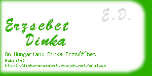 erzsebet dinka business card